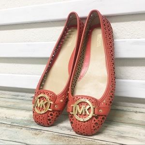 Michael Kors Fulton Coral Reef Leather Flats